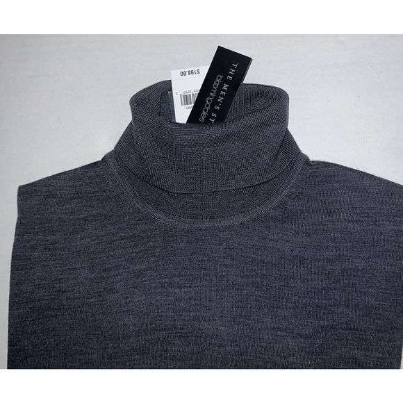 Mens Store Bloomingdales 3342M Sz XL Med Gray Merino Wool Turtleneck Sweater $19 - Picture 10 of 10